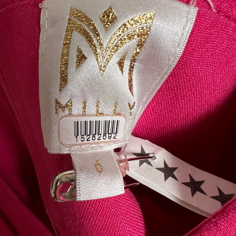 Milly Anya Pink Linen Double Bow Sleeveless Romper Size 6 - Picture 15 of 16
